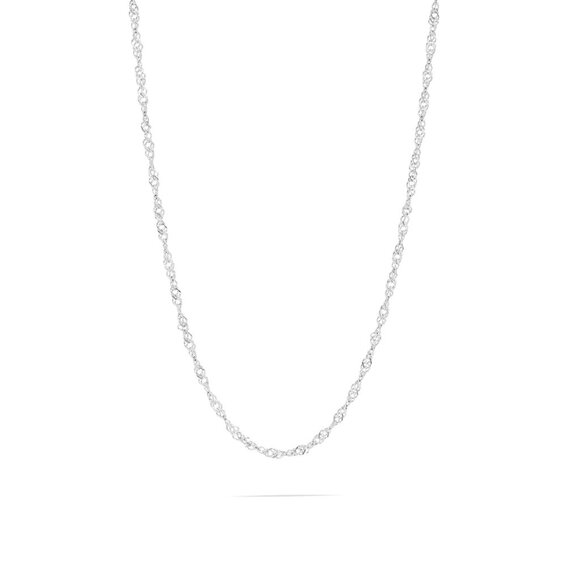 Silver Singapore Chain Necklace 18K Gold PVD, Waterproof & Tarnish-Free Luxury - Picture 1 of 3